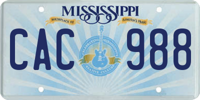 MS license plate CAC988