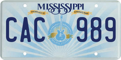 MS license plate CAC989