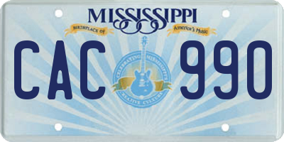 MS license plate CAC990