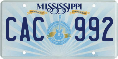 MS license plate CAC992