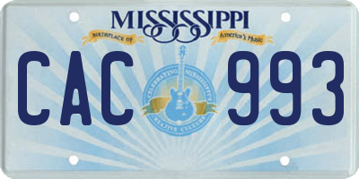 MS license plate CAC993
