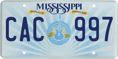 MS license plate CAC997