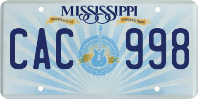 MS license plate CAC998