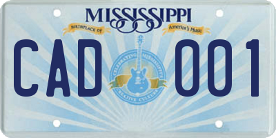 MS license plate CAD001