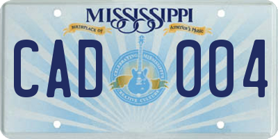 MS license plate CAD004