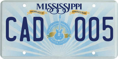 MS license plate CAD005