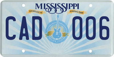 MS license plate CAD006