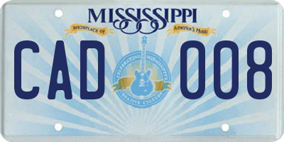 MS license plate CAD008