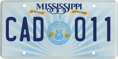 MS license plate CAD011