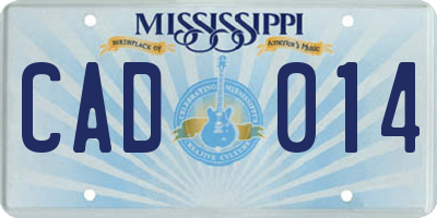MS license plate CAD014