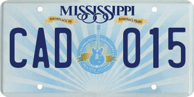 MS license plate CAD015