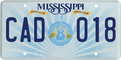 MS license plate CAD018