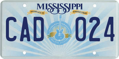 MS license plate CAD024