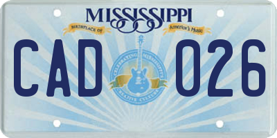 MS license plate CAD026