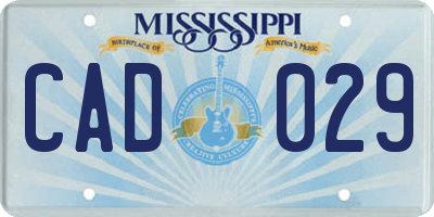 MS license plate CAD029
