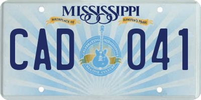 MS license plate CAD041