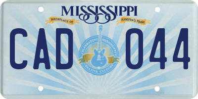 MS license plate CAD044