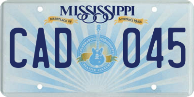 MS license plate CAD045