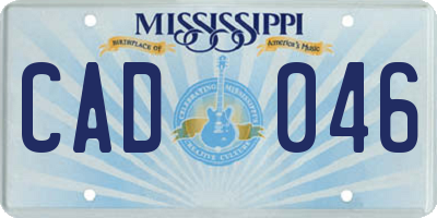 MS license plate CAD046
