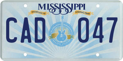 MS license plate CAD047