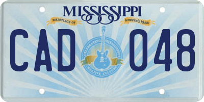 MS license plate CAD048