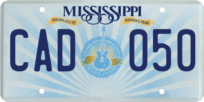 MS license plate CAD050