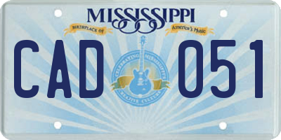 MS license plate CAD051