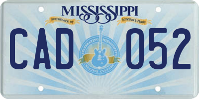 MS license plate CAD052