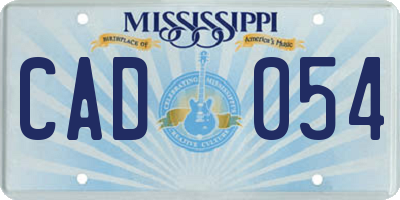 MS license plate CAD054