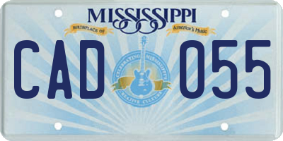 MS license plate CAD055