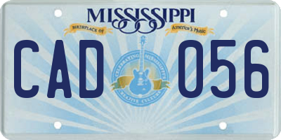 MS license plate CAD056