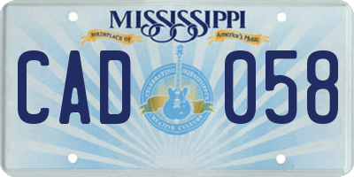 MS license plate CAD058