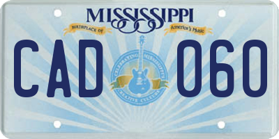 MS license plate CAD060