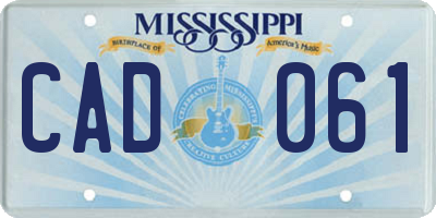 MS license plate CAD061