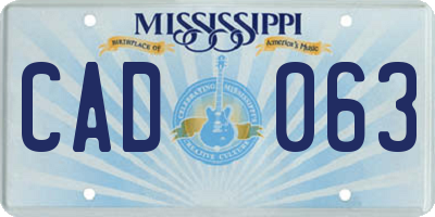 MS license plate CAD063