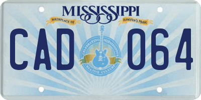 MS license plate CAD064