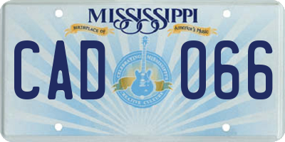 MS license plate CAD066