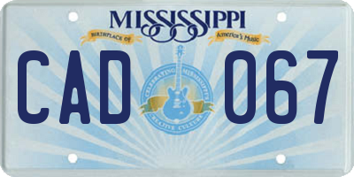 MS license plate CAD067