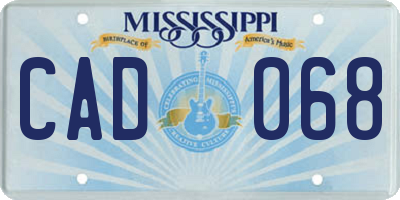 MS license plate CAD068
