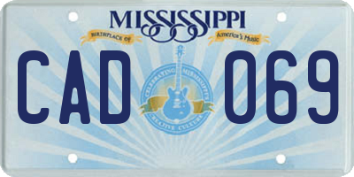 MS license plate CAD069