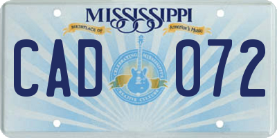 MS license plate CAD072