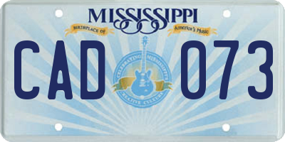 MS license plate CAD073