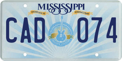 MS license plate CAD074