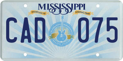 MS license plate CAD075