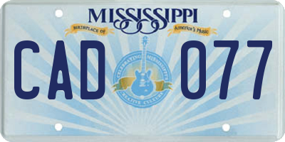 MS license plate CAD077