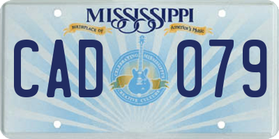 MS license plate CAD079