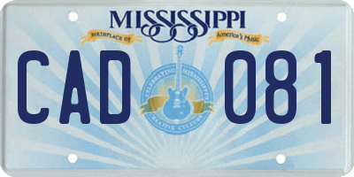 MS license plate CAD081