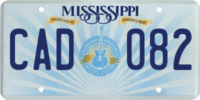 MS license plate CAD082