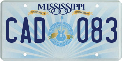MS license plate CAD083