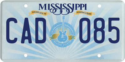 MS license plate CAD085